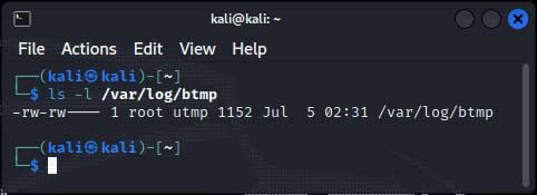 ls btmp